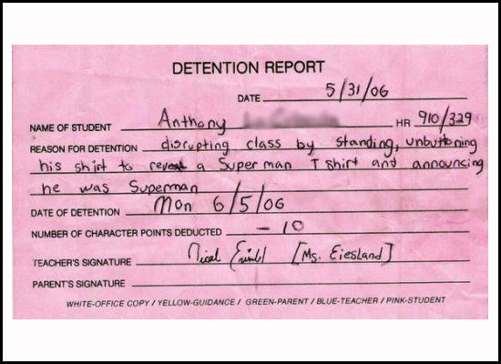 Trophy Detention Slips